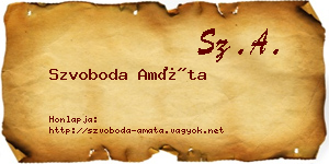 Szvoboda Amáta névjegykártya